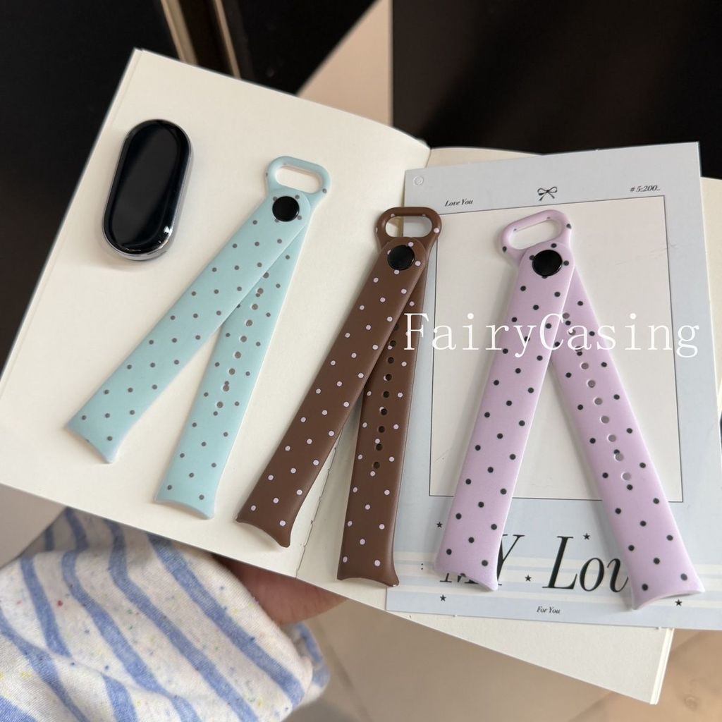 Màu Điểm In Dây Đeo Cho Xiaomi Mi Band 10 9 8 NFC Dây Đeo Tay Có Thể Thay Thế Vòng Tay Cho Mi Band 1