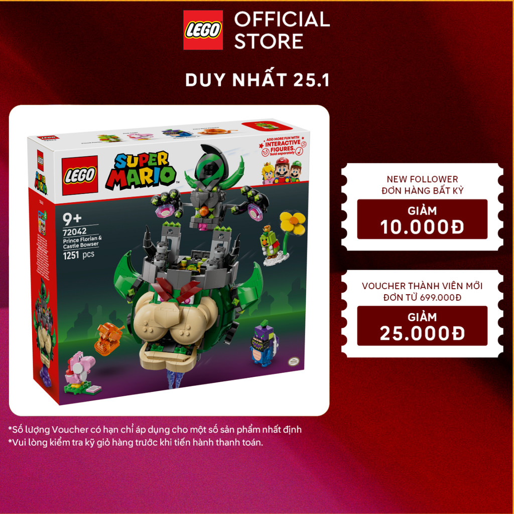 LEGO SUPER MARIO 72042 Đồ Chơi Lắp Ráp Hoàng Tử Florian Và Lâu Đài Bowser (1251 Chi Tiết)