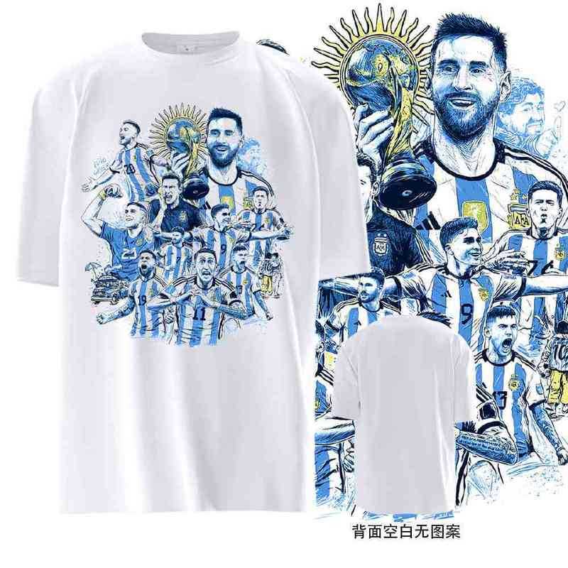 Argentina Samsung Chúc mừng Argentina Nâng cấp Meijiamo World Cup Áo thun ngắn tay Messi chính hãng 