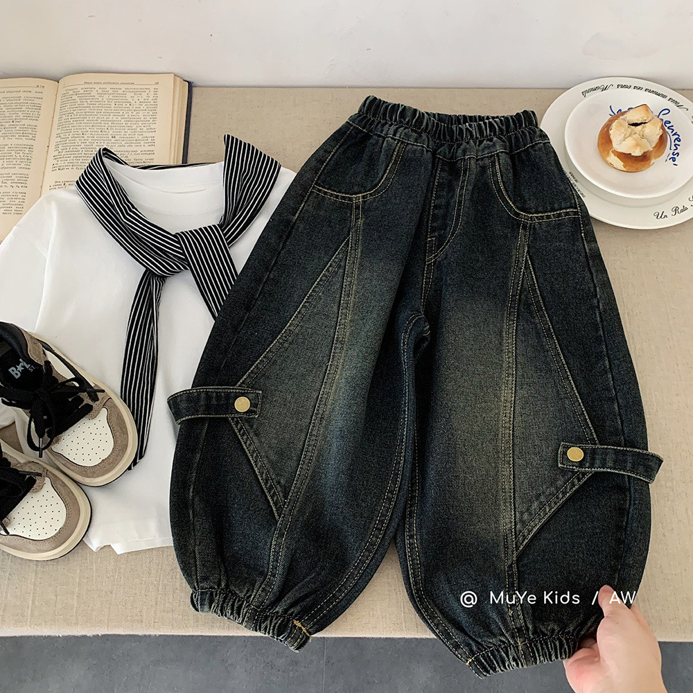 Muye Jeans Huzhou Zhili Quần Áo Trẻ Em Bé Trai Phù Hợp Với Quần Đẹp Trai Trẻ Em Lông Cừu-Fleece Quần