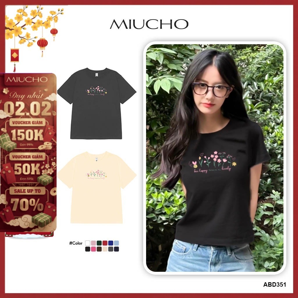 Áo baby tee ABD351 Miucho cổ tròn in graphic