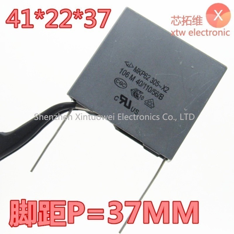 Tụ điện an toàn MKP62 X2 305VAC 106M 10UF 106 Pin Pitch 37MM DIP-2 Kapasitor