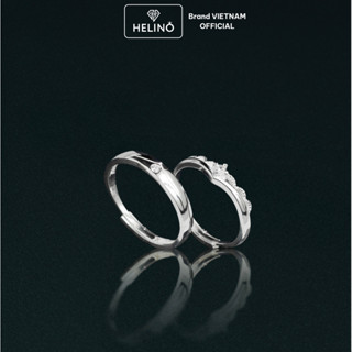 Nhẫn Đôi Bạc 925 HELINO vương miện đính đá cao cấp, Freesize Tùy Chỉnh ND05 (TẶNG HỘP)