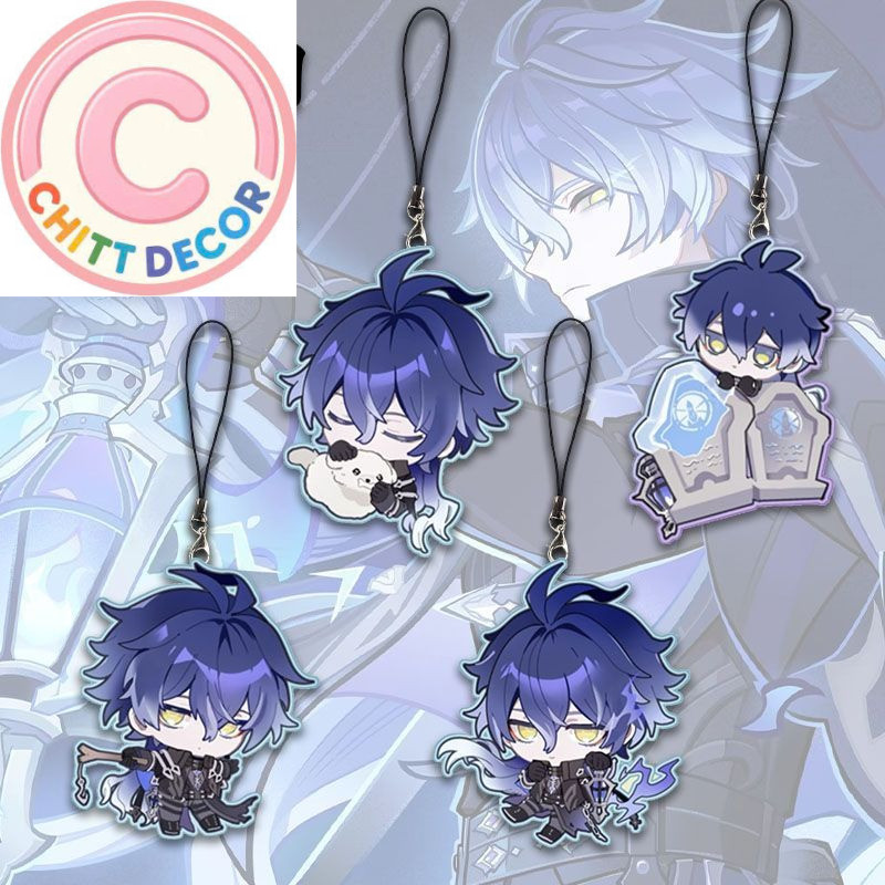 4Pcs/Set Cartoon Game Mobile Phone Lanyard Kyryll Chudomirovich Flins Phone Straps Keychain Bags Pen