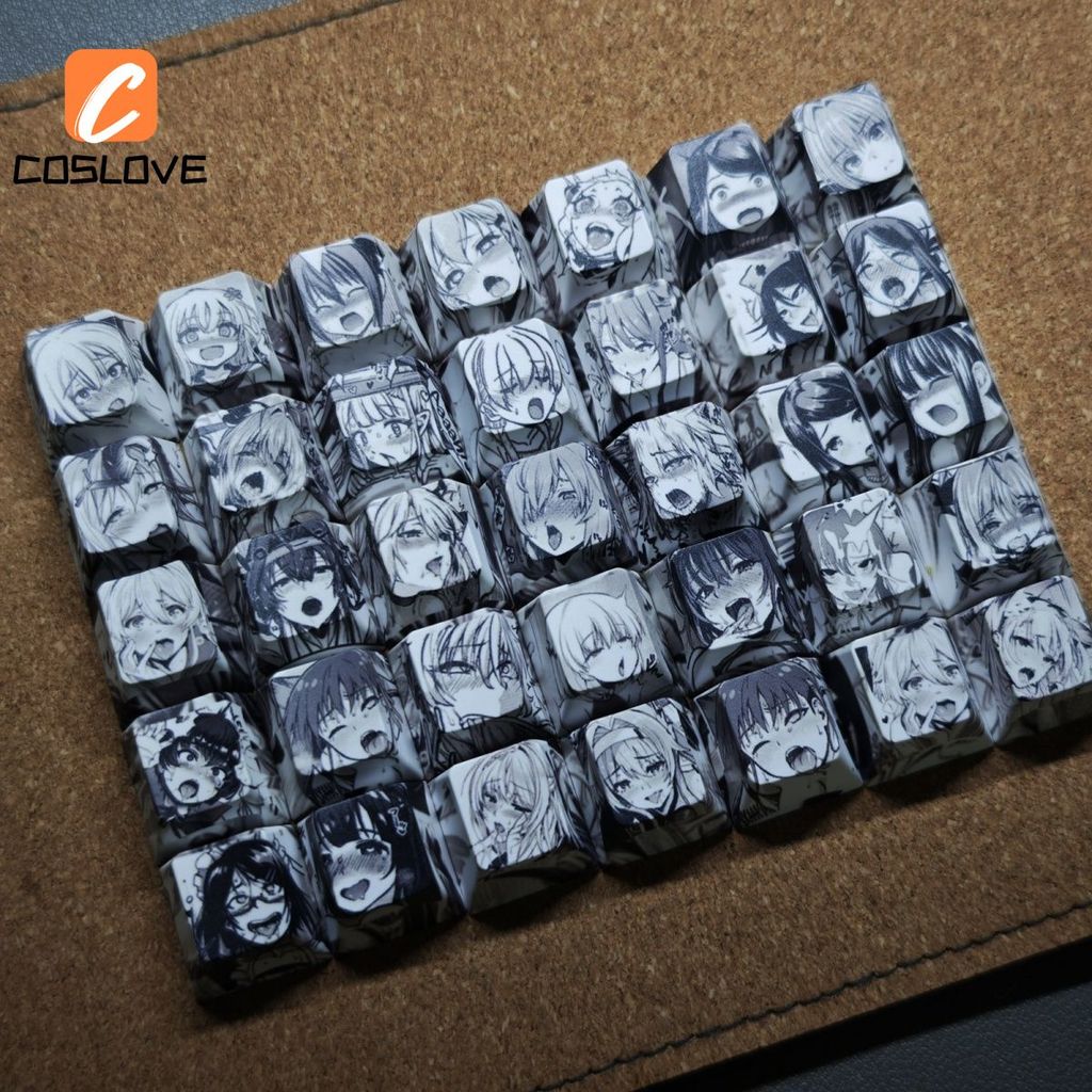Anime Phong Cách Nhân Vật Ahegao Họa Tiết Keycap Trang Trí Đạo Cụ Nhỏ Quà Tặng Sinh Nhật Màu Ngẫu Nh