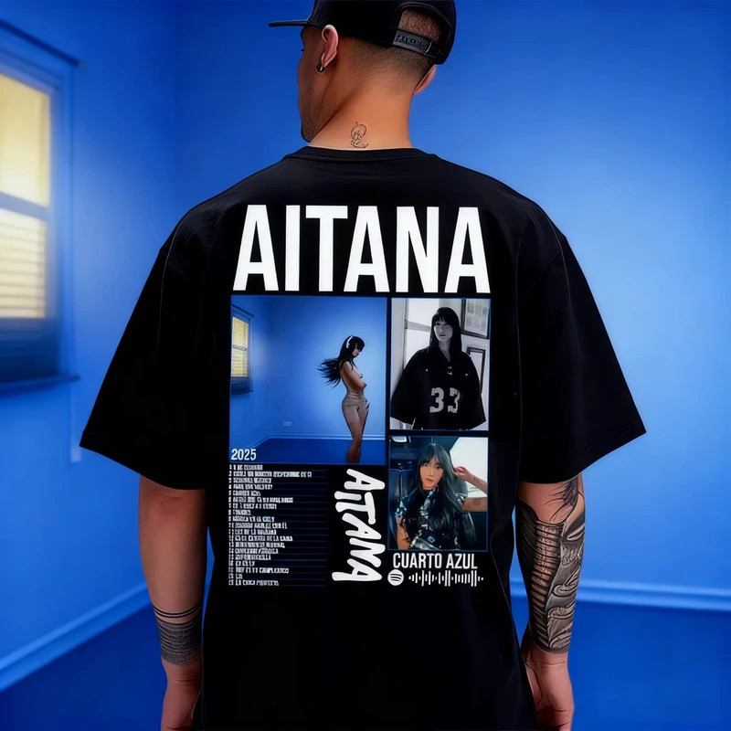 26 Aitana Cuarto Azul Tour In Đồ Họa Áo nam Nữ Hip Hop Dạo Phố Áo Sơ Mi Quá Khổ