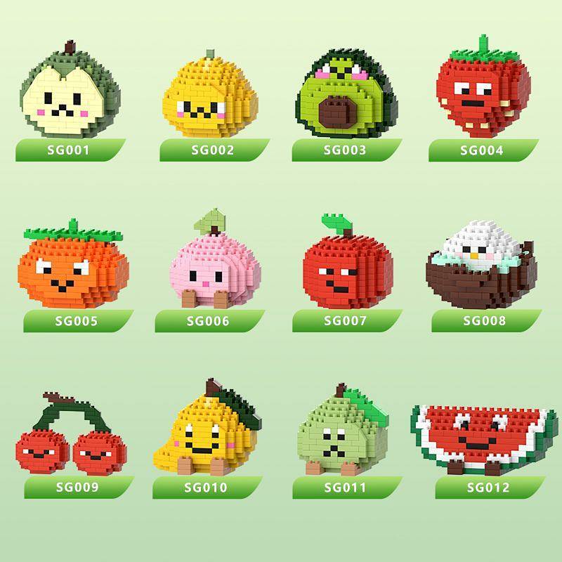 Fruit Alliance Assembled Building Blocks Micro-Particle Diamond Decompression Toy Children's Educati