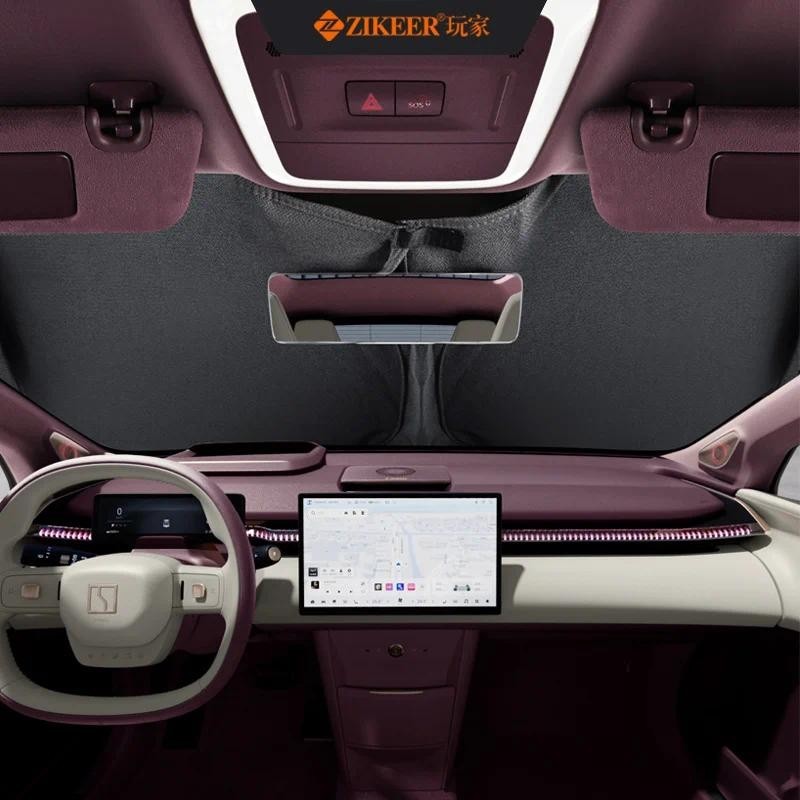 Thích hợp cho tấm che nắng phía trước Jike X với vải ba chống để bảo quản tiện lợi