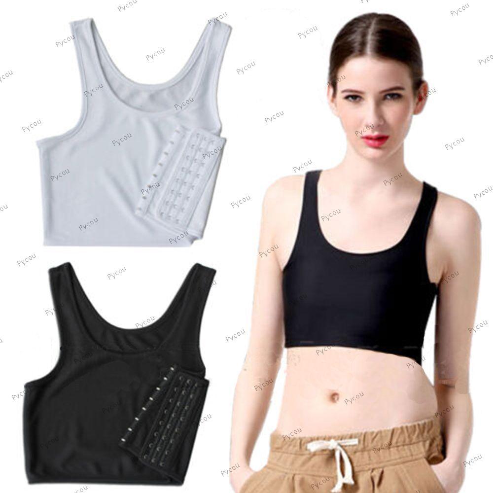 PYCOU Corset Quần Lót Xe Tăng Áo Ngực Chất Kết Dính Đồng Tính Nữ Tomboy