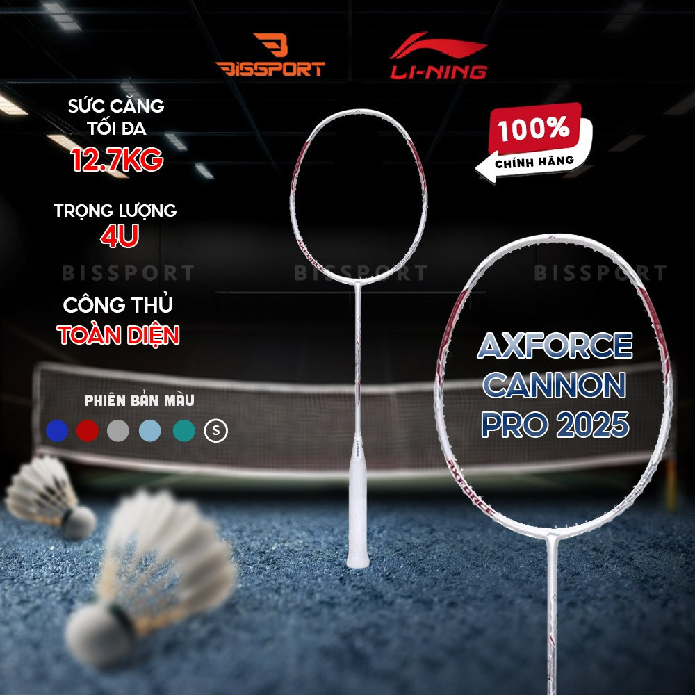 Vợt Cầu Lông Lining Axforce Canon Pro 2025 Chính Hãng - Màu Trắng - Thiên Công - Toàn Diện - Bền Bỉ 