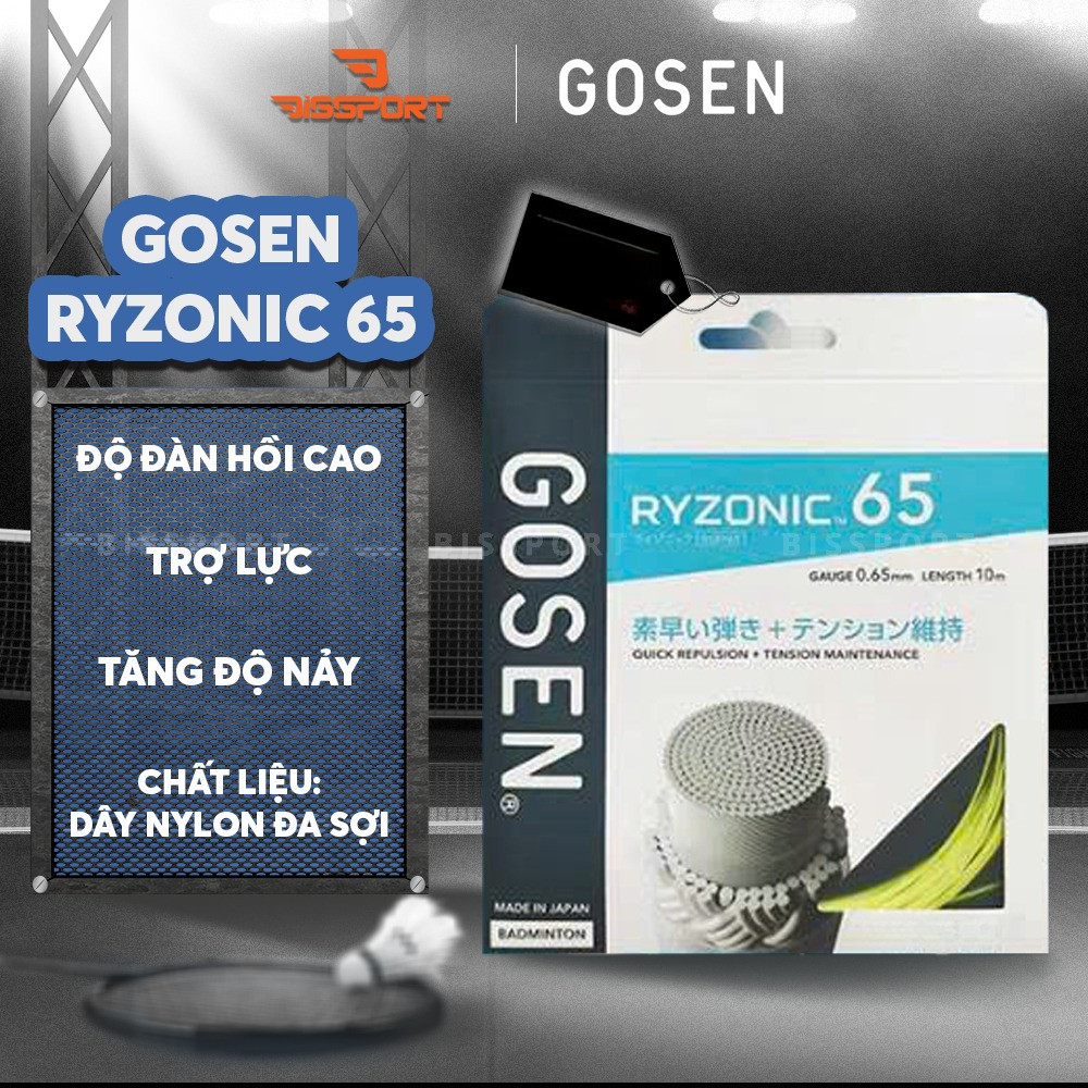 Cước Cầu Lông Gosen Ryzonic 65 Chính Hãng - Trợ Lực - Siêu Nhám - Siêu Mảnh - Giữ Căng Lâu Dài - Tiế