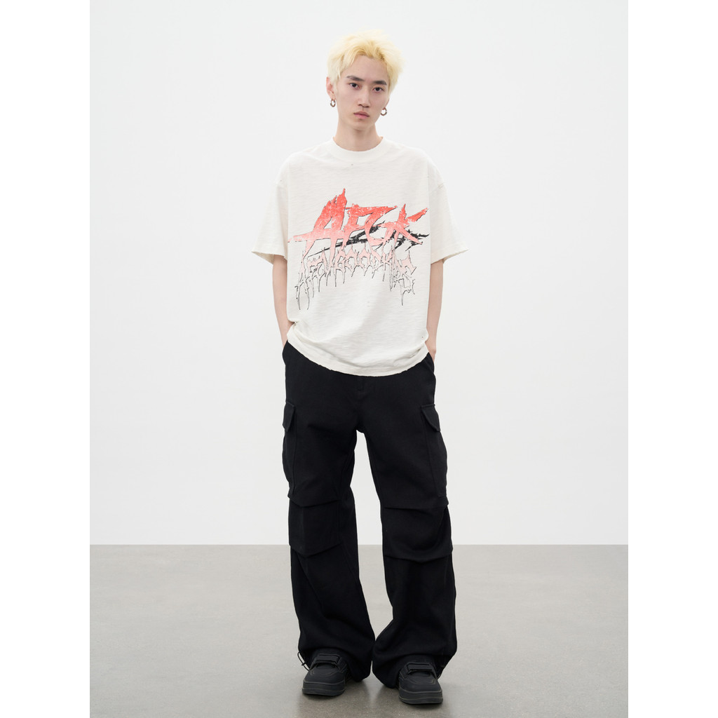 SCIA 25SS New American retro multi-pocket pleated cargo pants, straight cut, loose and casual cargo 