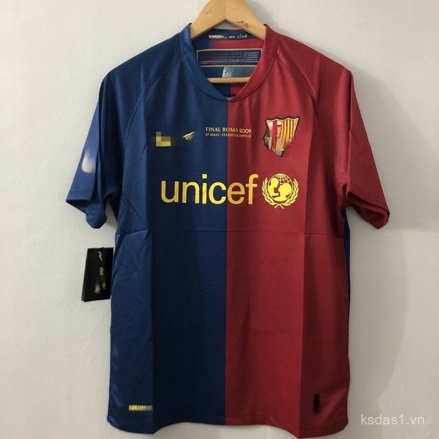 Áo bóng đá retro nam BAR, thiết kế sân nhà, dành cho fan Messi, Iniesta & Xavi