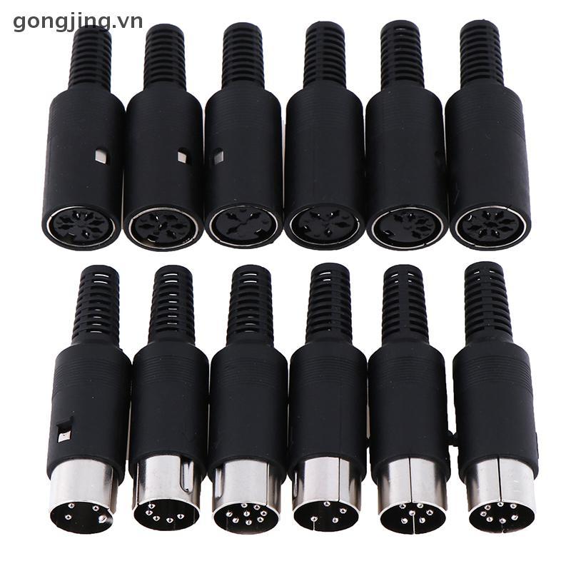 Gongjing DIN Plug Soet Connector 3 / 4 / 5 / 6 / 7 / 8 PIN Nam / Nữ Khung Xe Cáp Gắn VN