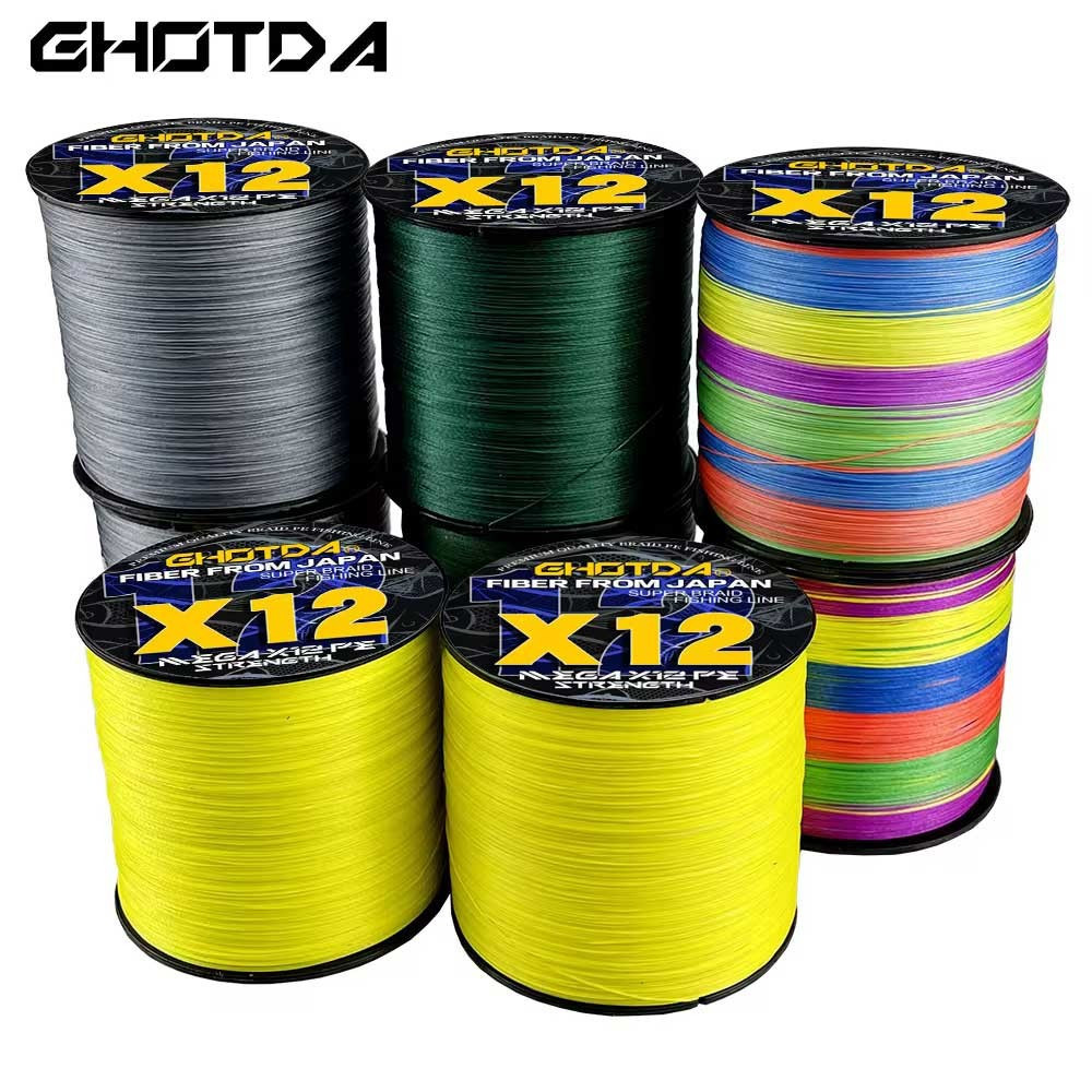 GHOTDA X12 PE LINE Bện Line Pesca 12 Dây Cá chép Multifiber Fly Wire PE Lineing Japaning Reel Line C