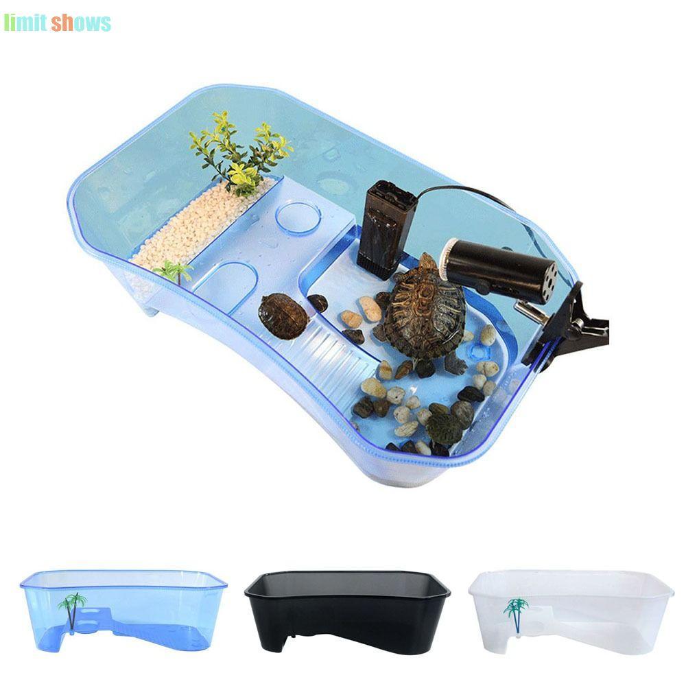 GIỚI HẠN HIỂN THỊ Rùa Vivarium Box, Basking Ramp Water Land Dual Use Turtle Aquarium, Hộp Ăn Cá Vàng
