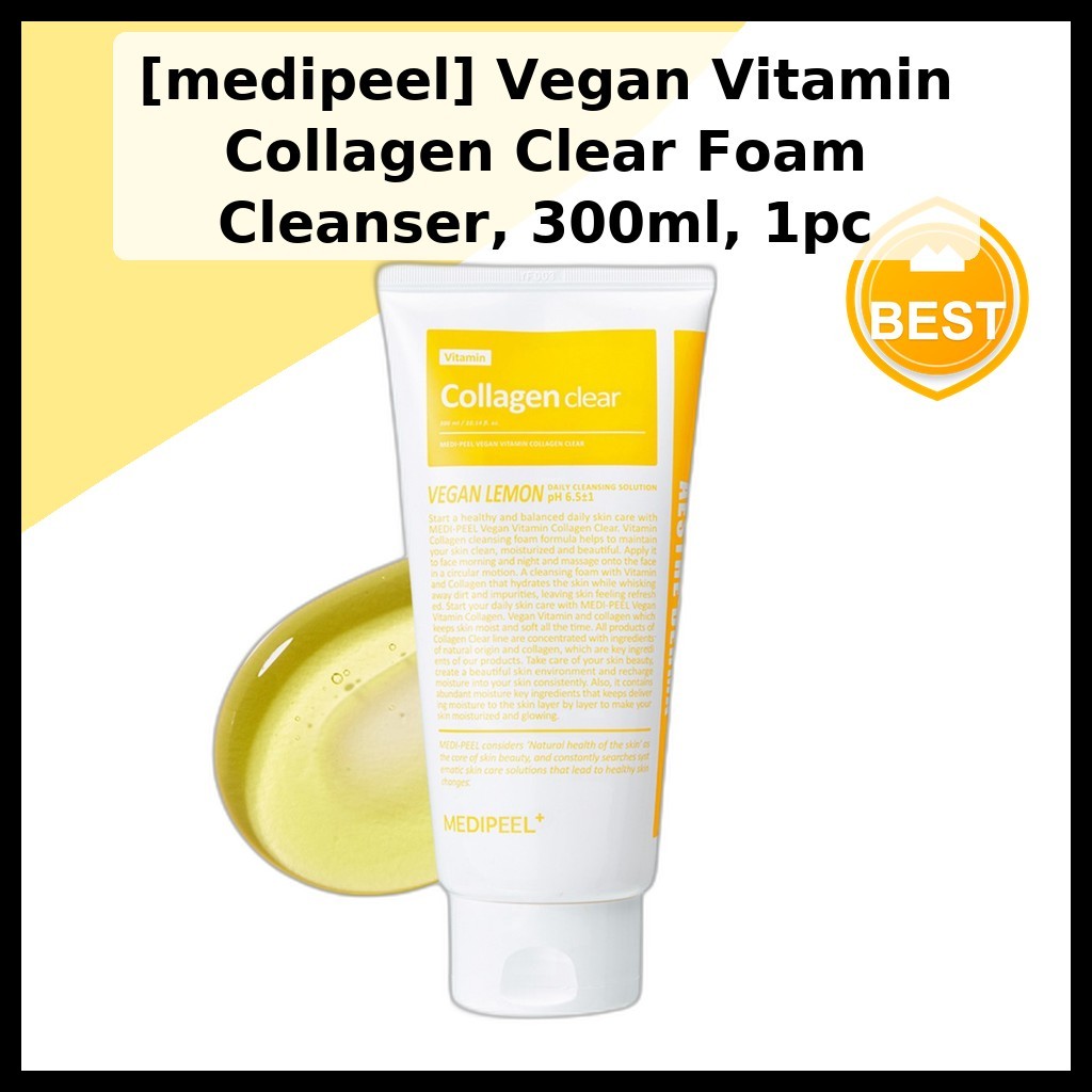[medipeel] Sữa rửa mặt trong suốt Vitamin Collagen Vegan, 300ml, 1pc / Sữa rửa mặt Hàn Quốc của All-