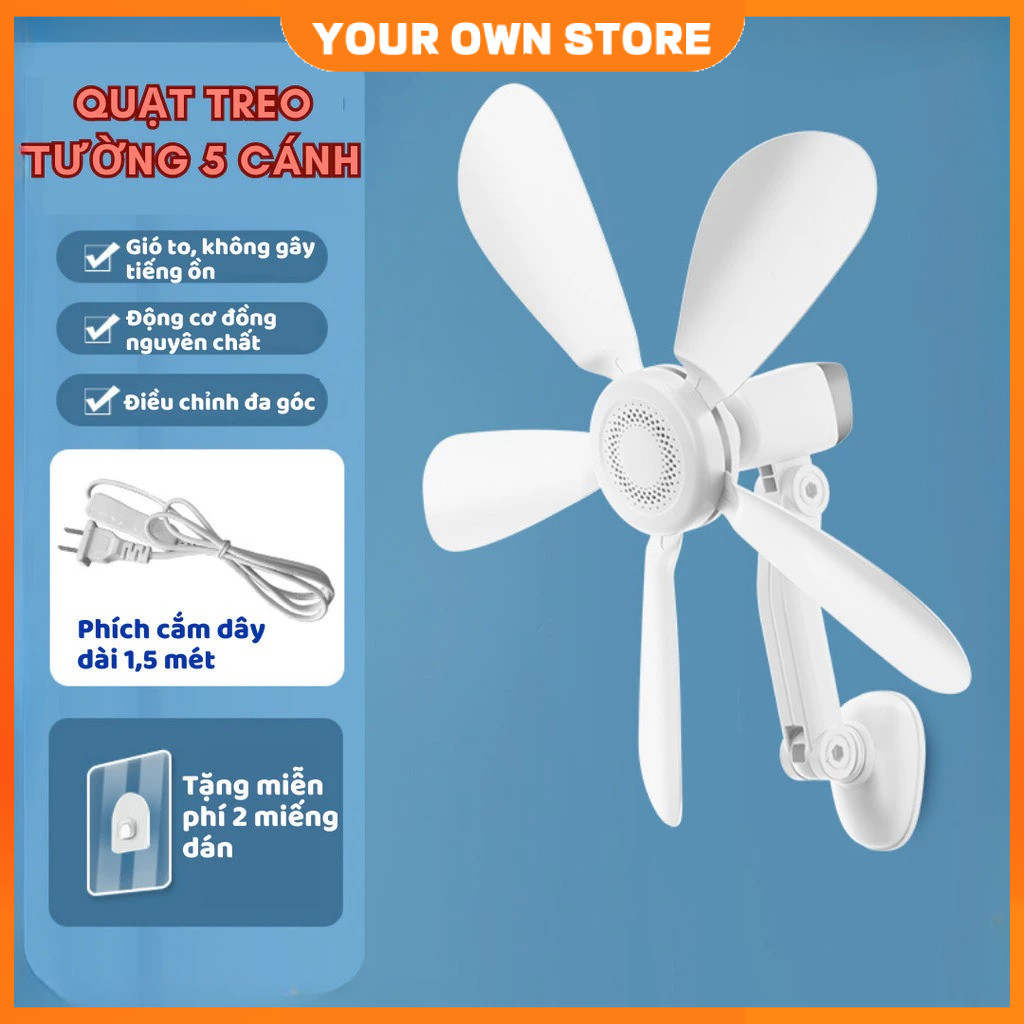 🔥FREESHIP🔥Quạt trần mini cho phòng tắm và nhà bếp, quạt treo tường, quạt rèm, hướng điều chỉnh 360 độ