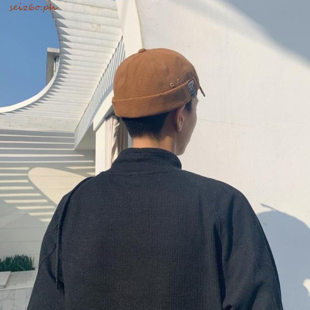 SEIZ6O Nam Nữ Skullcap, Mũ Không Vành Cotton Unisex, Thời Trang Màu Gorras Docker Cap Dưa Docker Cap