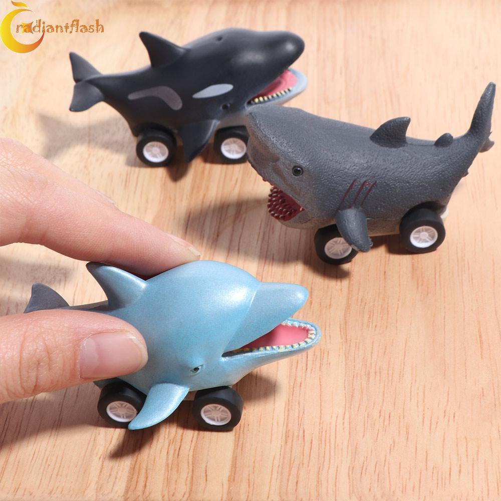 RADIANTFLASH Press and Go Car Toy, Great White Shark Đồ chơi ô tô quán tính cá heo dễ thương, Giáo d