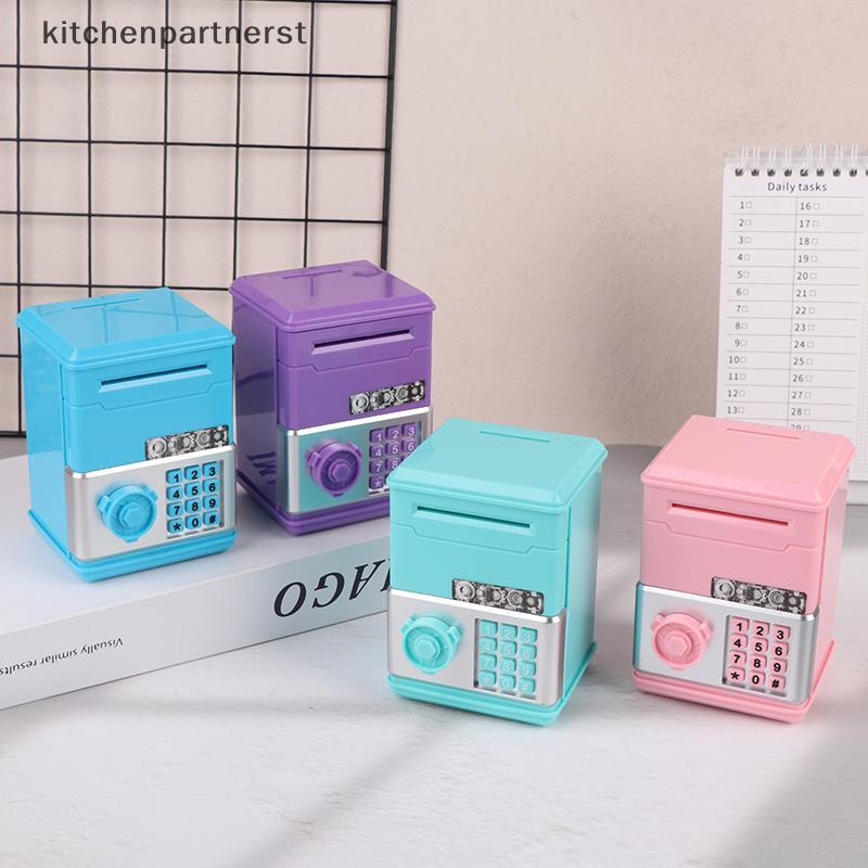 Kitchenpartnerst Kids Password Piggy Bank - Hộp đựng tiền xu ATM Mini cho đồ chơi sinh nhật trẻ em K