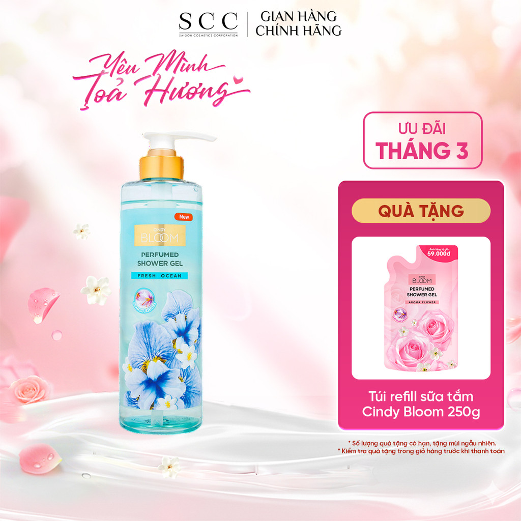 Sữa Tắm Nước Hoa CINDY BLOOM Fresh Ocean Hương Năng Động Trẻ Trung 640g