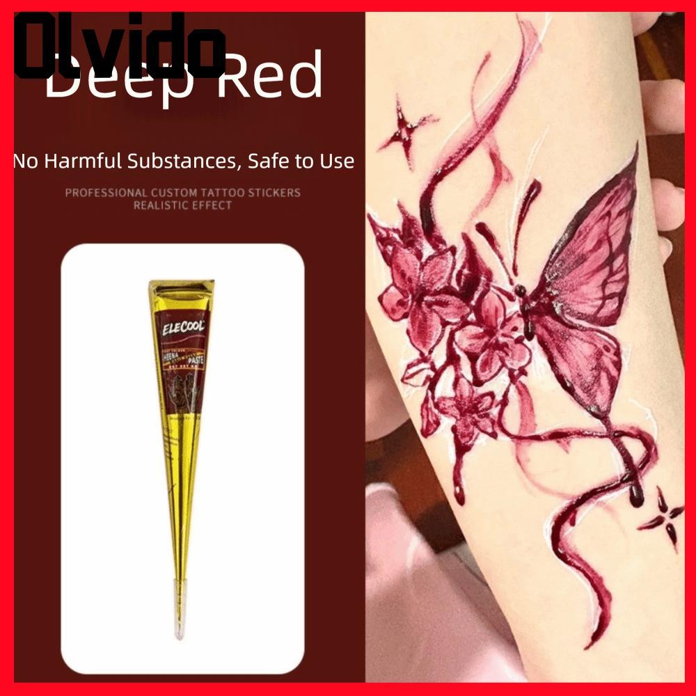 OLVIDO Henna Tattoo Cream, Dễ sử dụng Tạm thời Henna Paste Cone, Kem Henna Đen Nâu Bán vĩnh viễn Hìn