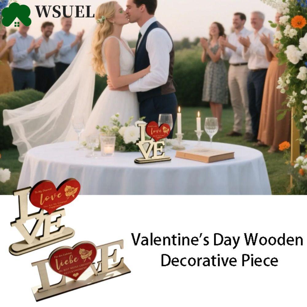 Bộ chữ cái bằng gỗ WSUEL, Nền tảng tình yêu Trang trí nội thất Trang trí bằng gỗ, Trang trí Quà tặng