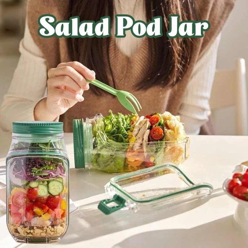 Di Động Tích Hợp Hộp Đựng Salad Lọ Salad Pod Mason Jar Hộp Đựng Salad Lọ Salad PodVertical Lớp Salad