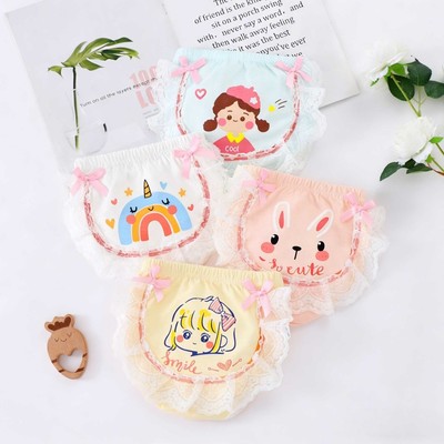 [Hàng Có Sẵn] Quần lót bé gái cotton mỏng mát, họa tiết hoạt hình dễ thương, an toàn cho da 0-5Y