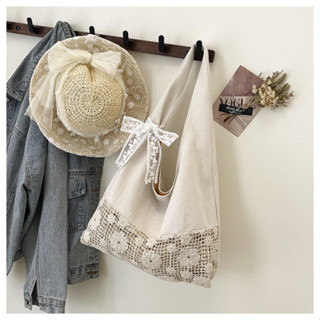 Kỳ Nghỉ Mùa Hè Lười Phong Cách Vải Nách Túi Nữ Niche Thiết Kế Khâu Vai Túi Tote Dung Tích Lớn Túi Đi Biển