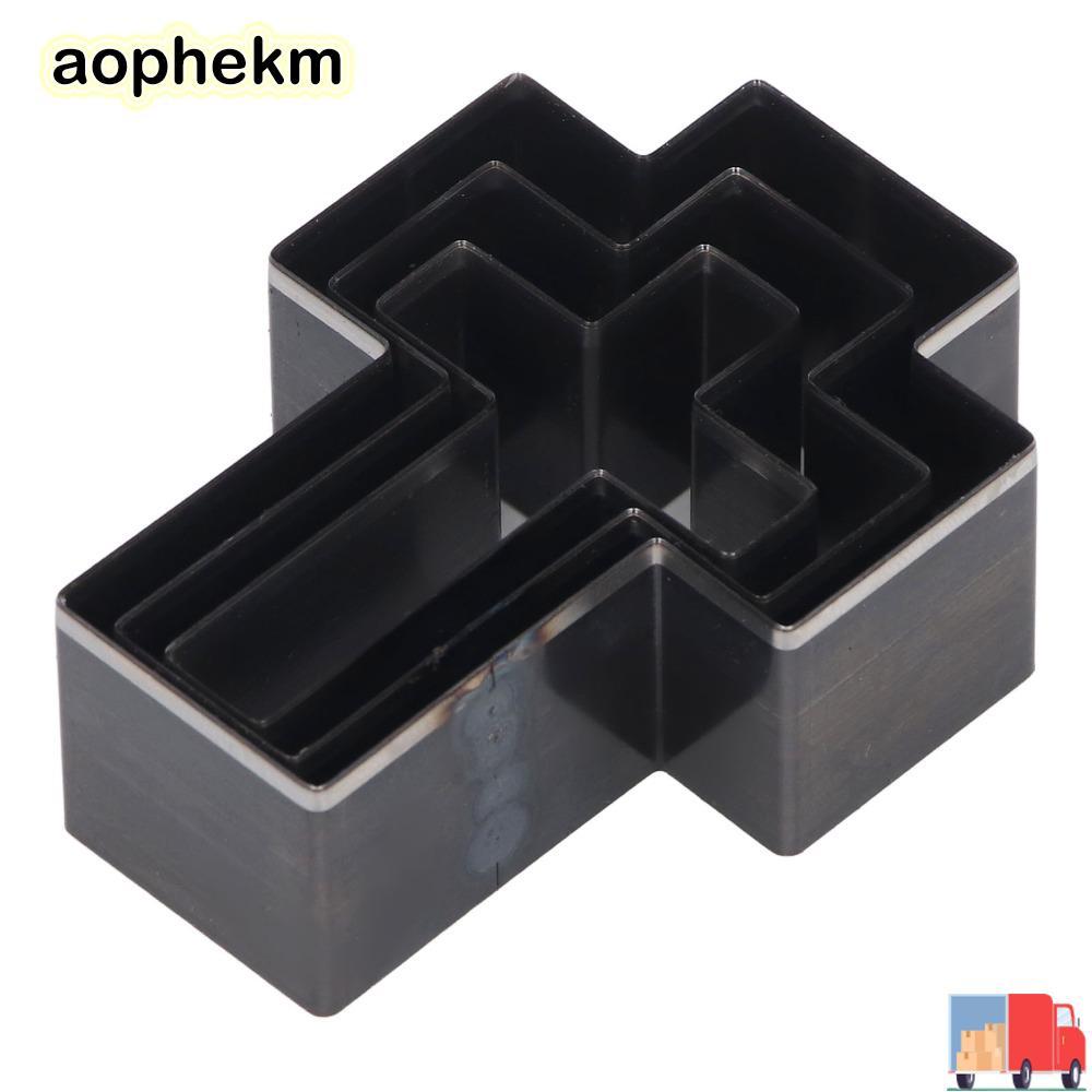 Bộ khuôn cắt da AOPHEKM 3 chiếc, rỗng không có cạnh thô hình chữ thập đục lỗ rỗng, Dụng cụ đục lỗ da
