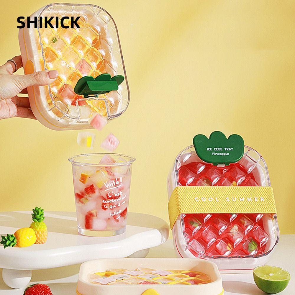 SHIKICK Khuôn Khay Đá, Máy Phun Nước Loại Máy Làm Đá Chai, Thiết Thực Có Nắp 28 Khối Có Thể Tái Sử Dụng DIY Máy Làm Đá Khay Du Lịch