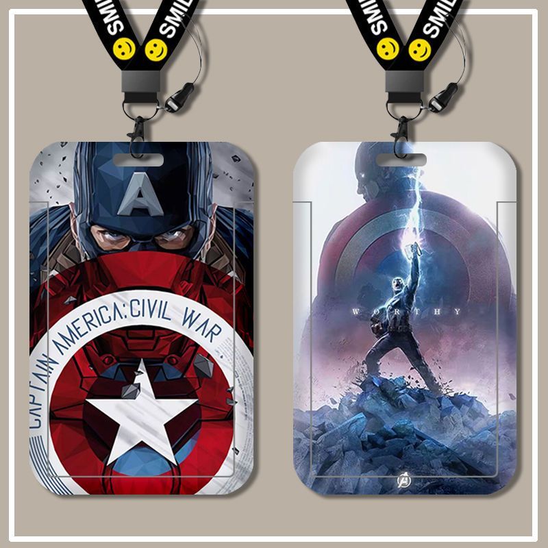Marvel Iron Man Captain America Custom Stundet School ID Work ID Card Chủ Thẻ Metro Thẻ Bus Card Ban