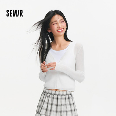 Semir Cardigan Nữ Mùa Hè - Slim Fit Cổ Chữ V, Màu Tối Giản, Phù Hợp Ngày Thường