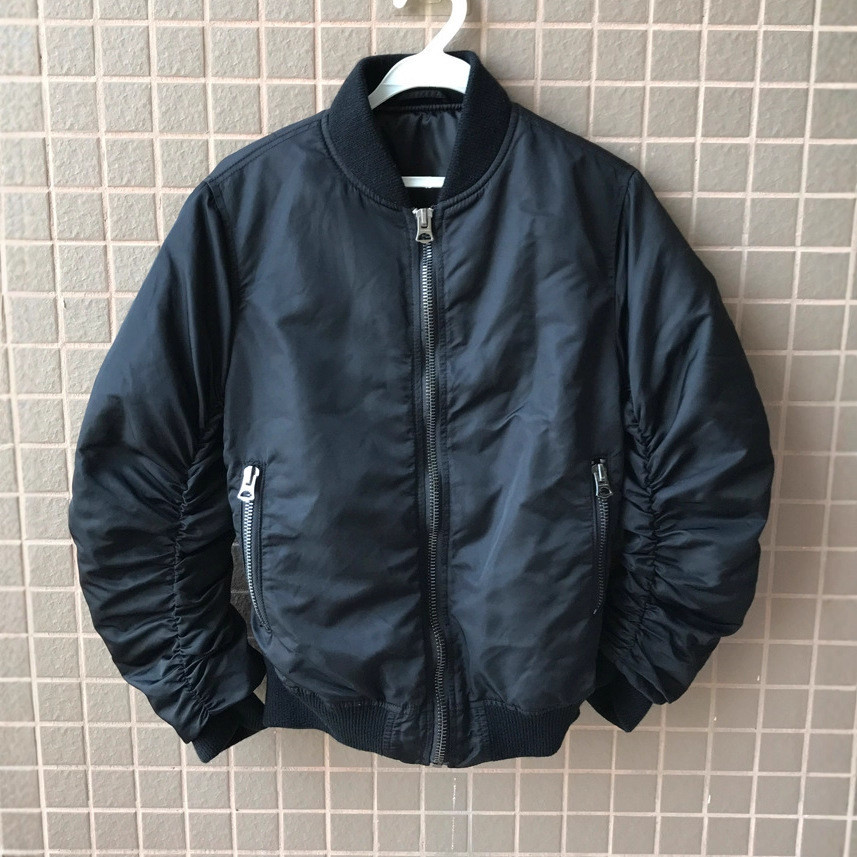 Acne Autumn/Winter Tang Yan style down zipper short bomber jacket/Baseball jacket
