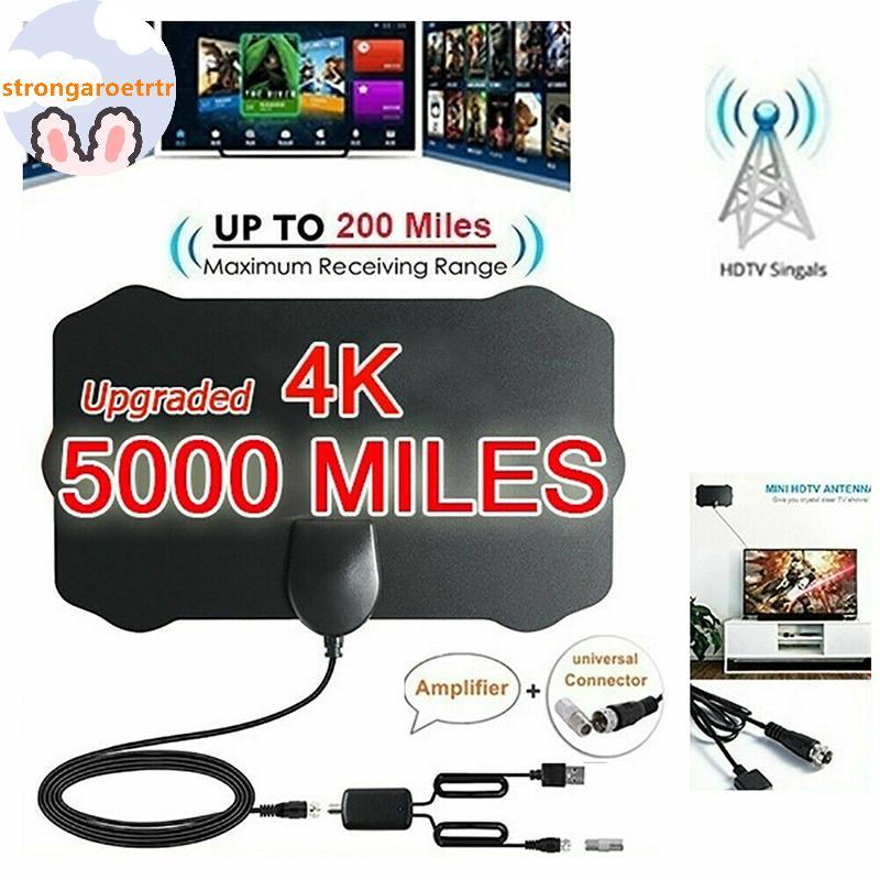 Strongaroetr 5000 Mile Range HDTV Ăng-ten 4K HD TV kỹ thuật số trong nhà Bộ khuếch đại tín hiệu trên
