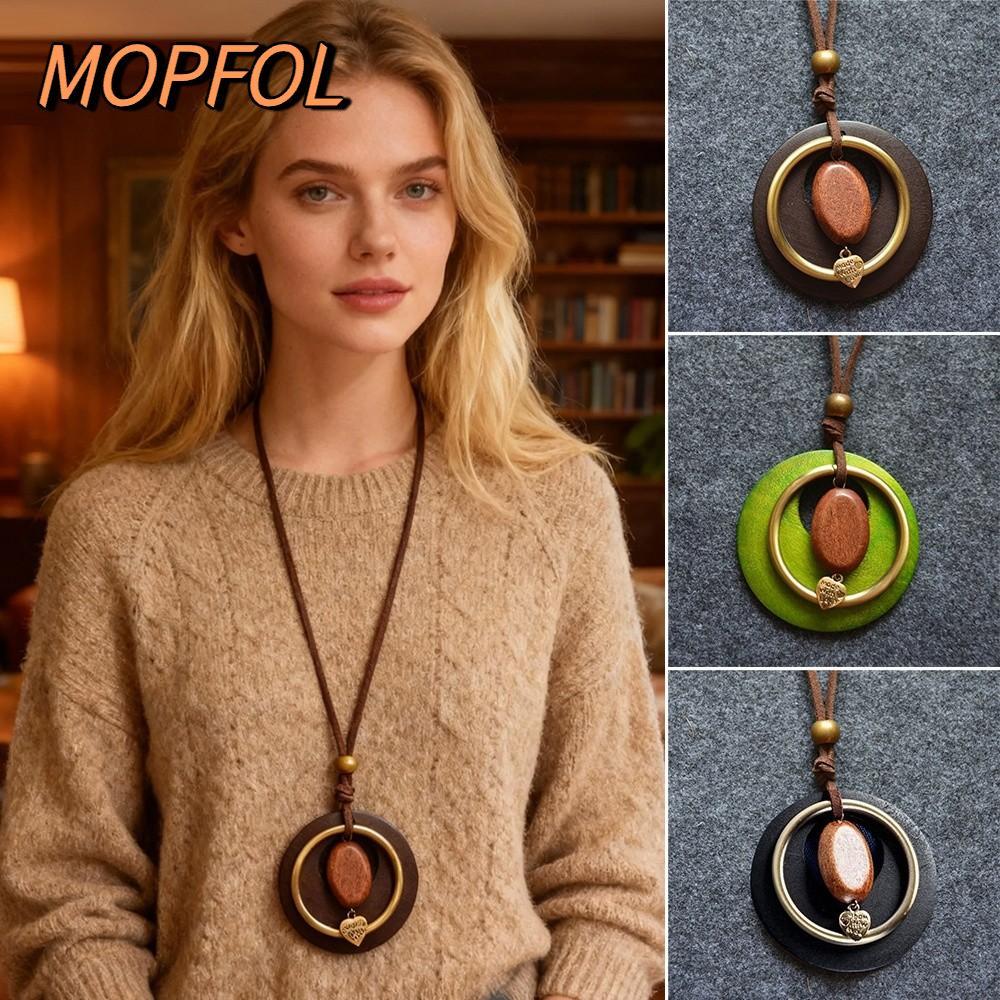 Dây chuyền gỗ và da thủ công, style boho-cổ điển dành cho nam