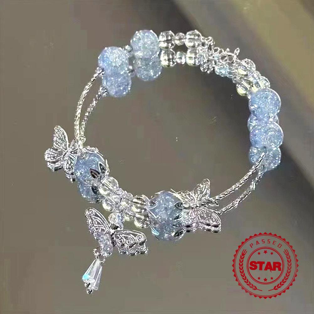 Phong Cách Bướm Đính Hạt Vòng Tay Niche Thanh Lịch Vòng Tay Cặp Đôi Người Bạn Tốt Nhất O6N3