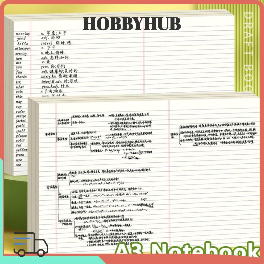 HOBBYHUB 50 tờ A3 Notebook Văn phòng trường học đơn giản có thể xé được