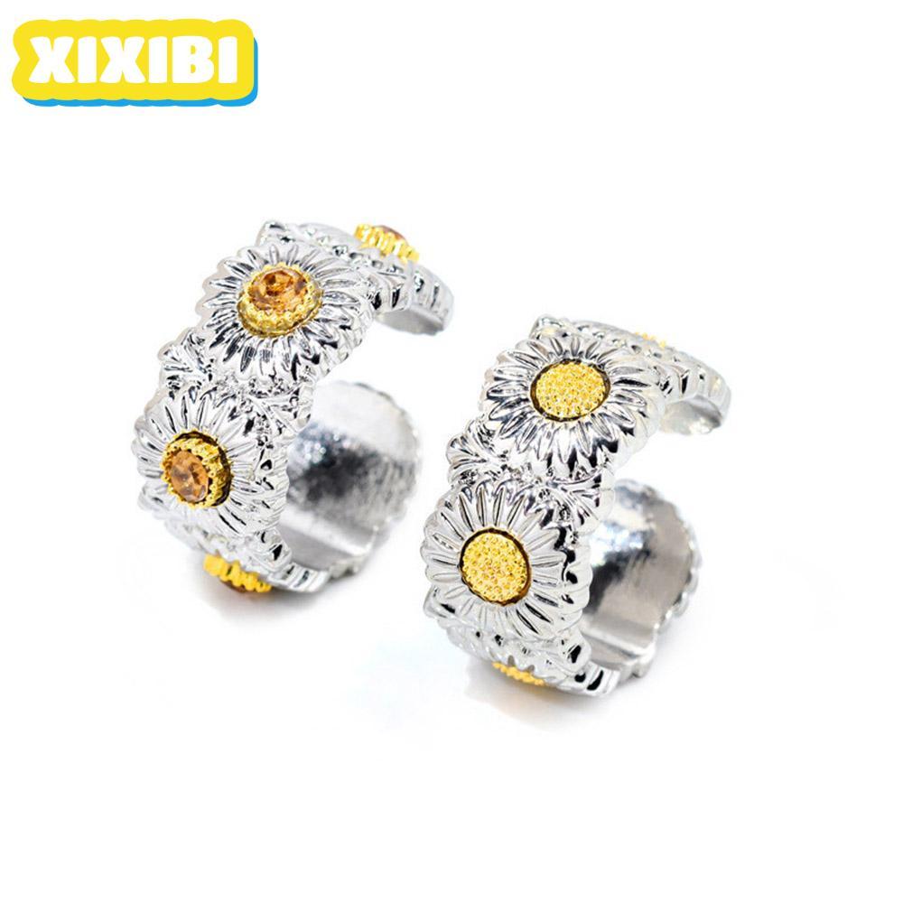 XIXIBI Daisy Nhẫn Gothic Vintage Nam Nữ Trang Sức Thời Trang Nhẫn Hoa