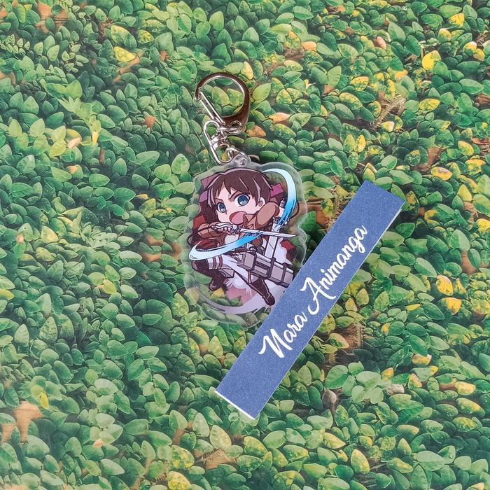 Nara Animanga Gantungan Kunci Akrilik Anime Attack On Titan Levi Eren Mikasa - Eren