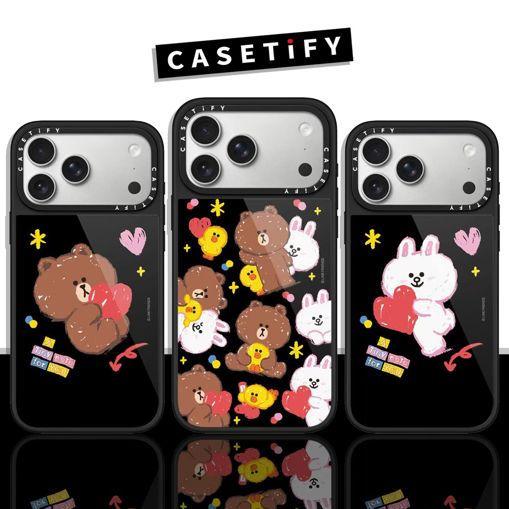 Ốp điện thoại gương màu hồng Love Brown & Cony Casetify Thích hợp cho iPhone17ProMax iP17Air Tương t