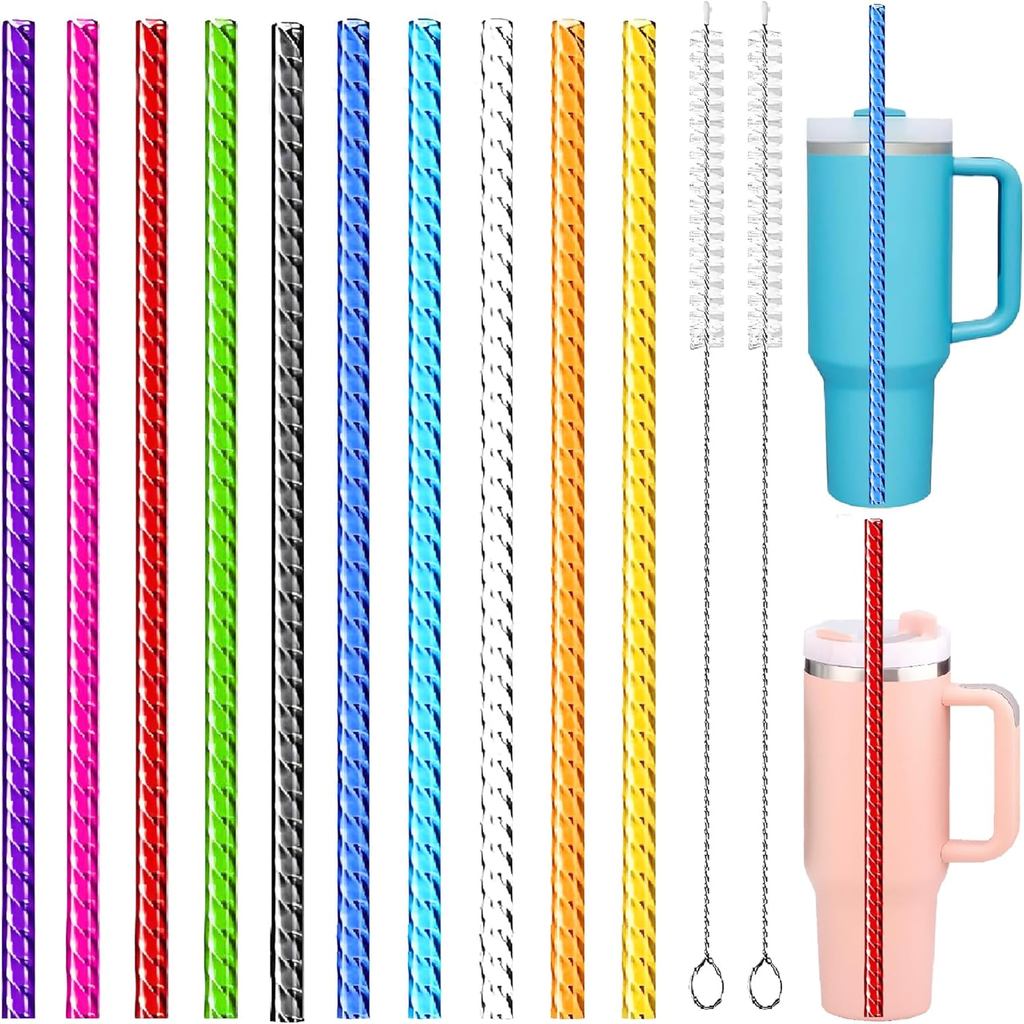 10 Ống Hút Dày Lấp Lánh Có Thể Tái Sử Dụng Cho Stanley Adventure Quencher 40 OZ 30 OZ - Ống Hút Thay