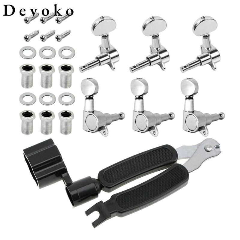 6 Cái Đầu Máy Đàn Guitar Núm, Chốt Chỉnh Dây Đàn Guitar Cho Đàn Guitar Điện Hoặc Acoustic (3 Cho Trá