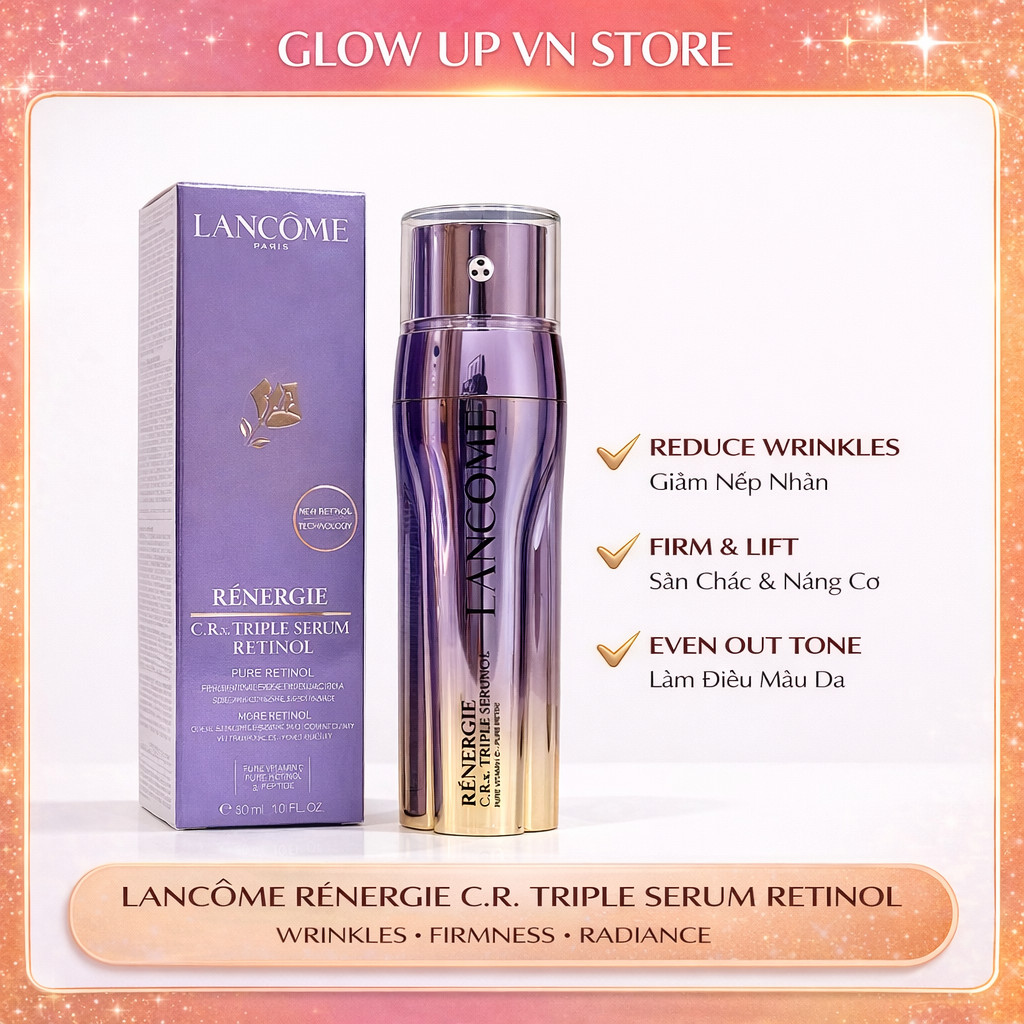 Tinh chất tươi 3 lõi chống lão hóa 𝖫𝖠𝖭𝖢𝖮𝖬𝖤 𝖱𝖤𝖭𝖤𝖱𝖦𝖨𝖤 C.R.x 𝖳𝖱𝖨𝖯𝖫𝖤 𝖲𝖤𝖱𝖴𝖬 𝟧𝟢𝗆𝗅