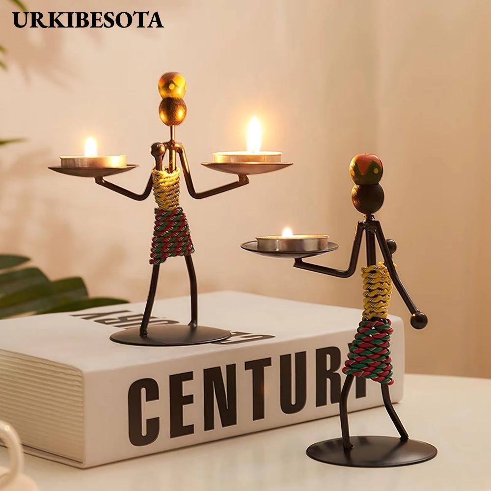 URKIBESOTA 1 Chân Nến, Đạo Cụ Knick-knack Giá Đỡ Nến Kim Loại, Sắt Handmade Lãng Mạn Đèn Nến Trang T