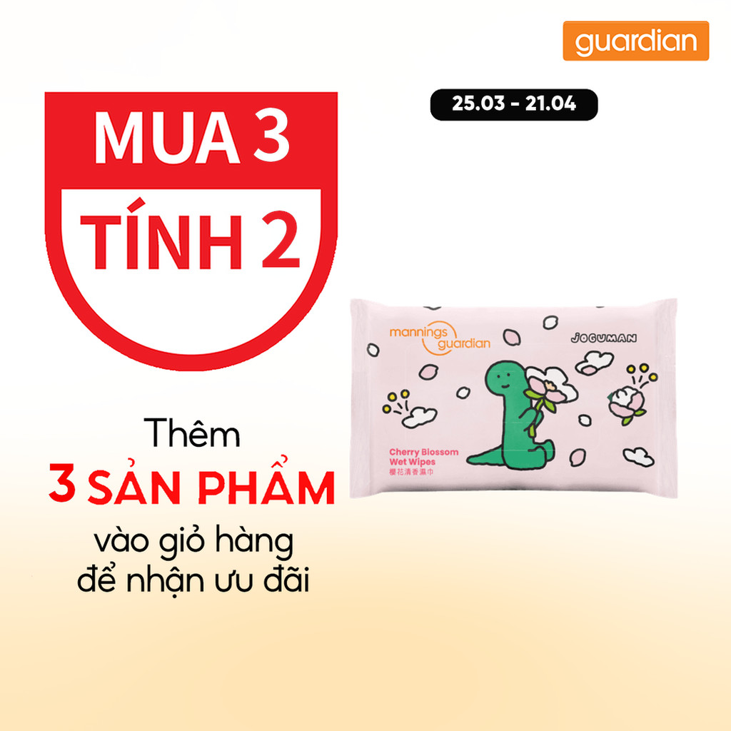 Khăn Ướt Mannings Guardian Joguman Wet Wipes 10 Tờ x 3