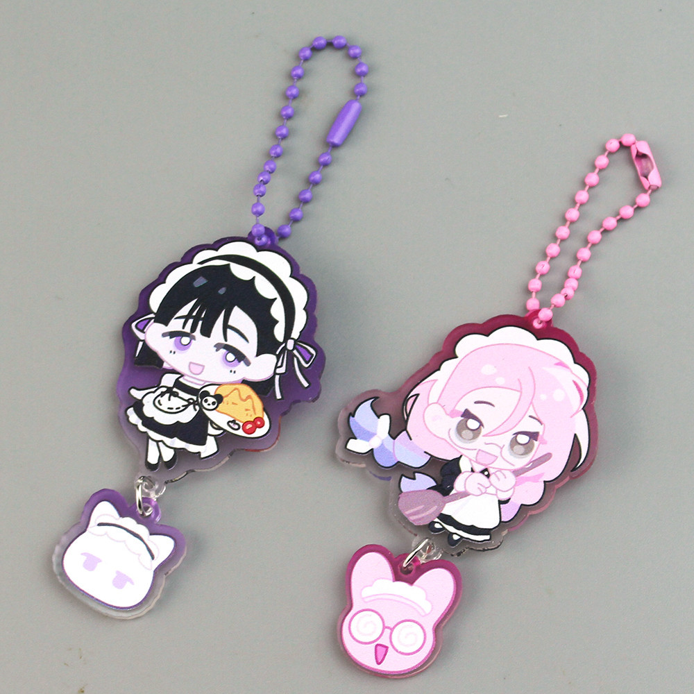 Anime Alien Stage Chain for Pants Keychain Cartoon MIZI&SUA Pendant Acrylic Key Chain Fashion Access