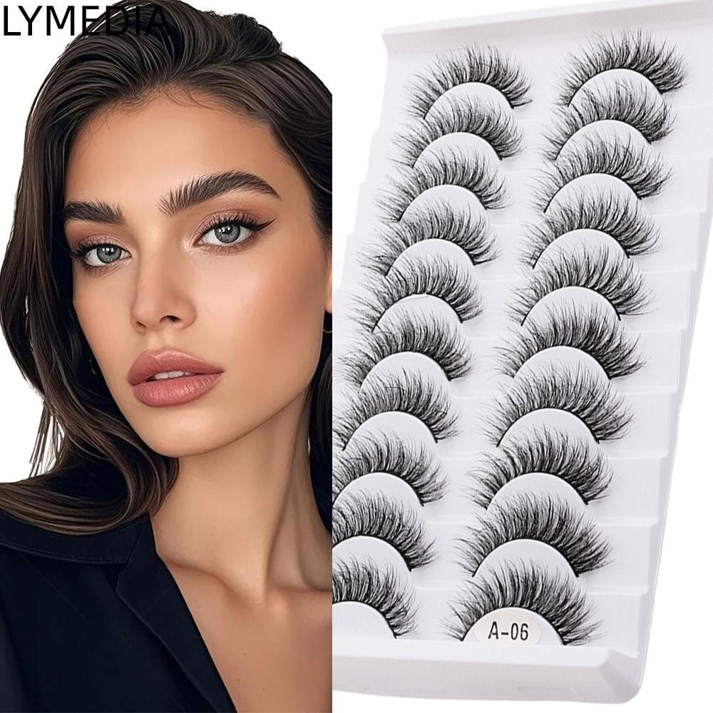 LYMEDIA Lông mi giả lông chồn, Lông mi giả lông tơ, Trang điểm làm đẹp tự nhiên Hanmdade dày dài Wis